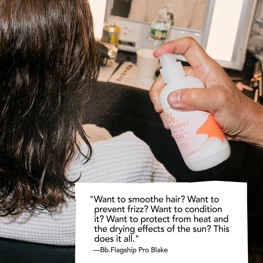 Bumble and bumble Invisible Oil primer pump for easy, even dispersion.