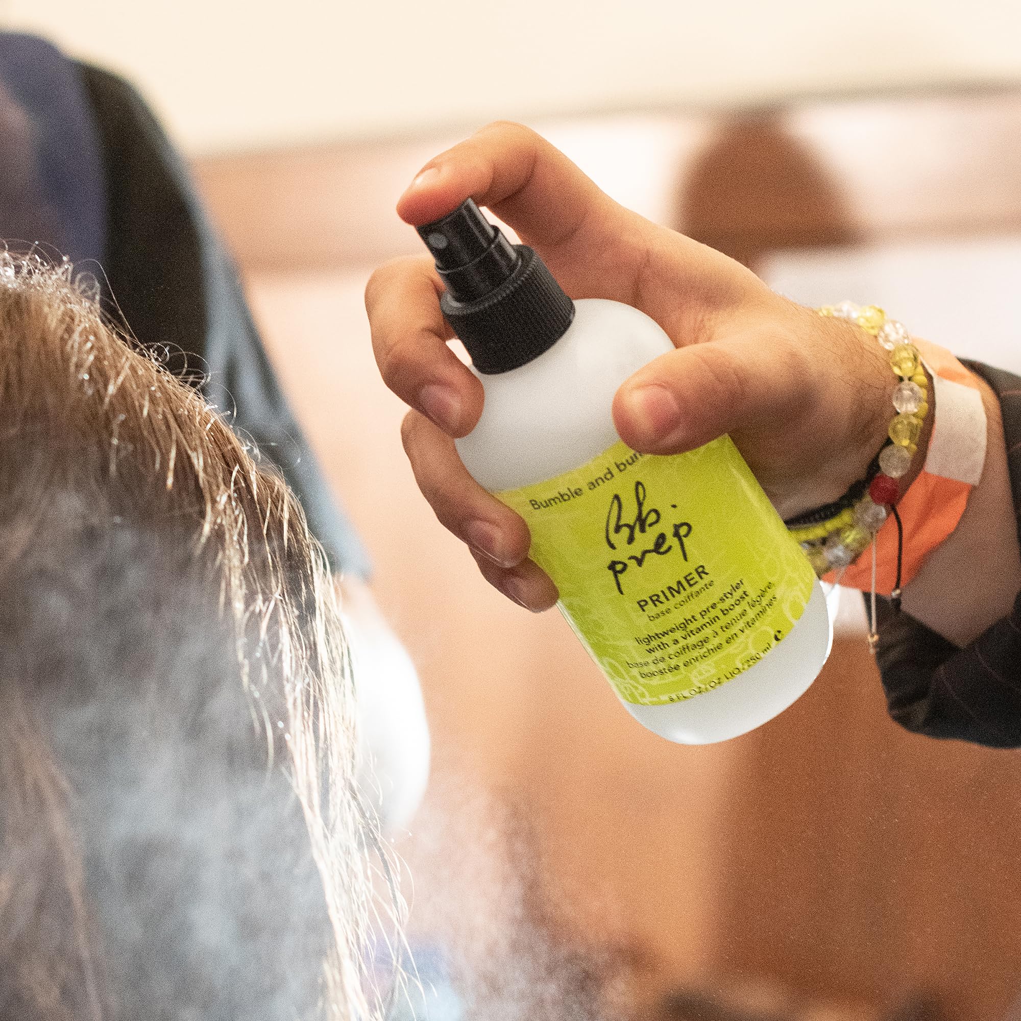 Bumble and bumble Prep Detangling Hair Primer refreshes strands before styling.