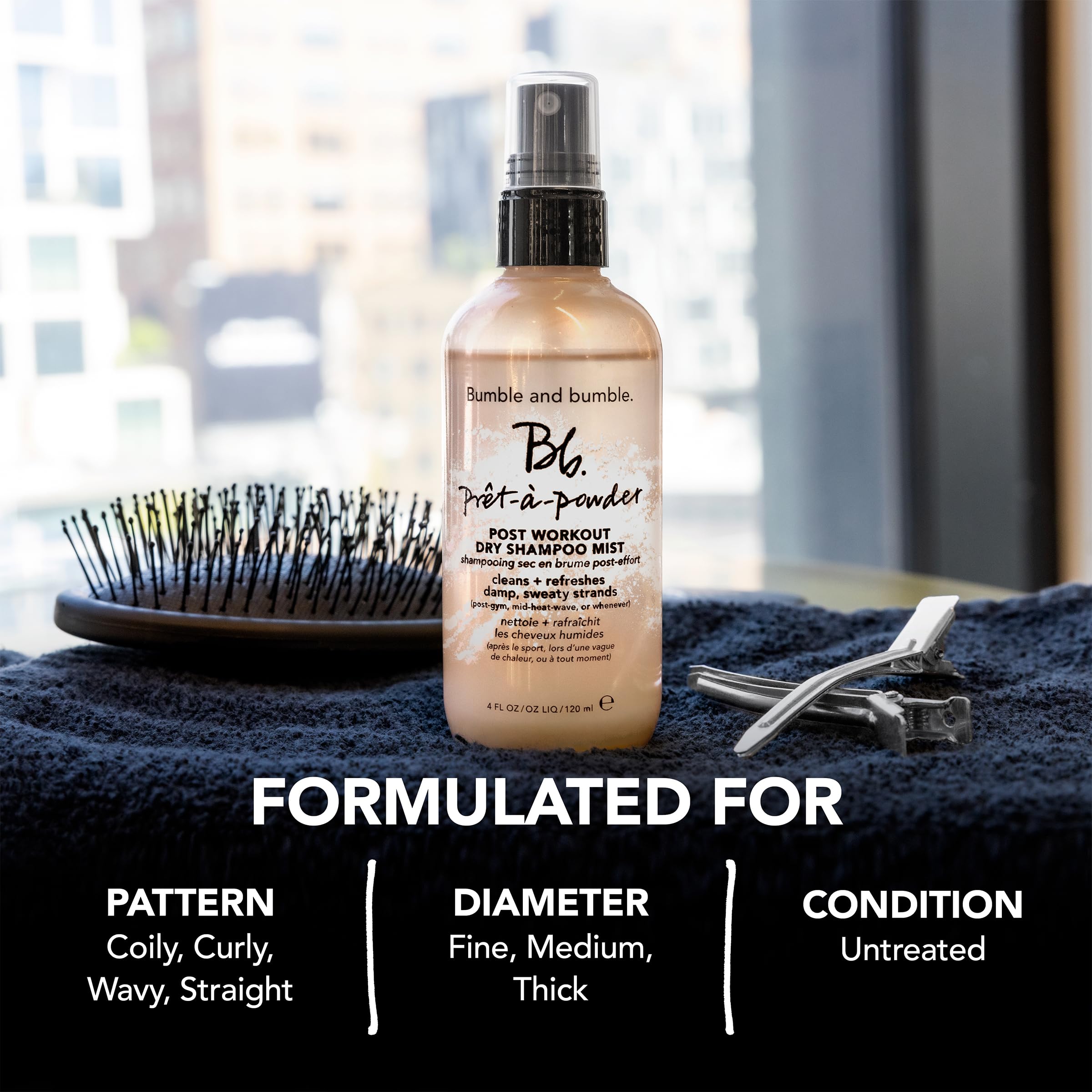 Protección UV en Bumble and bumble Pret-à-powder para cabello expuesto al sol.