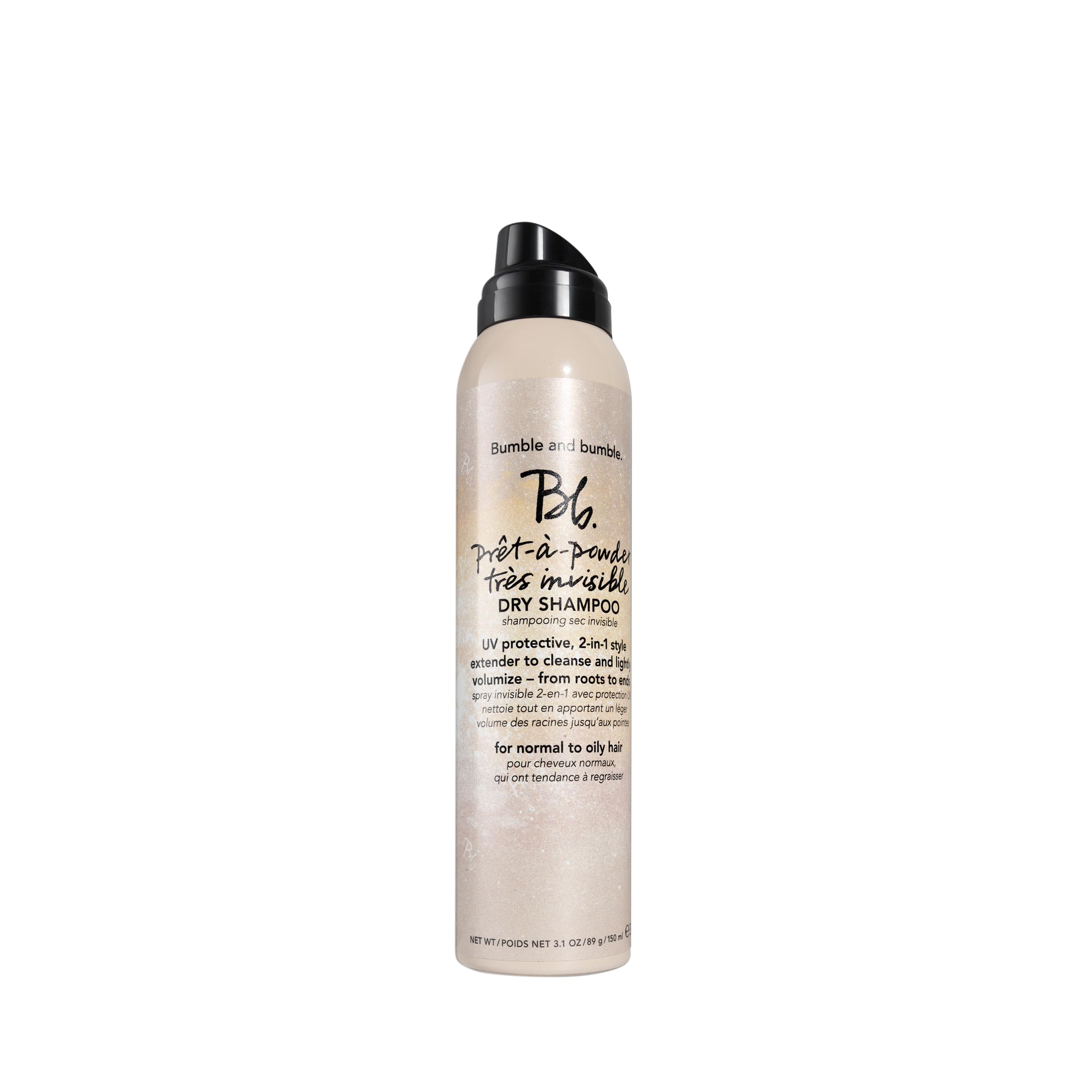 Bumble and bumble Prêt-à-powder bottle pour shows lightweight, oil-absorbing refresh.