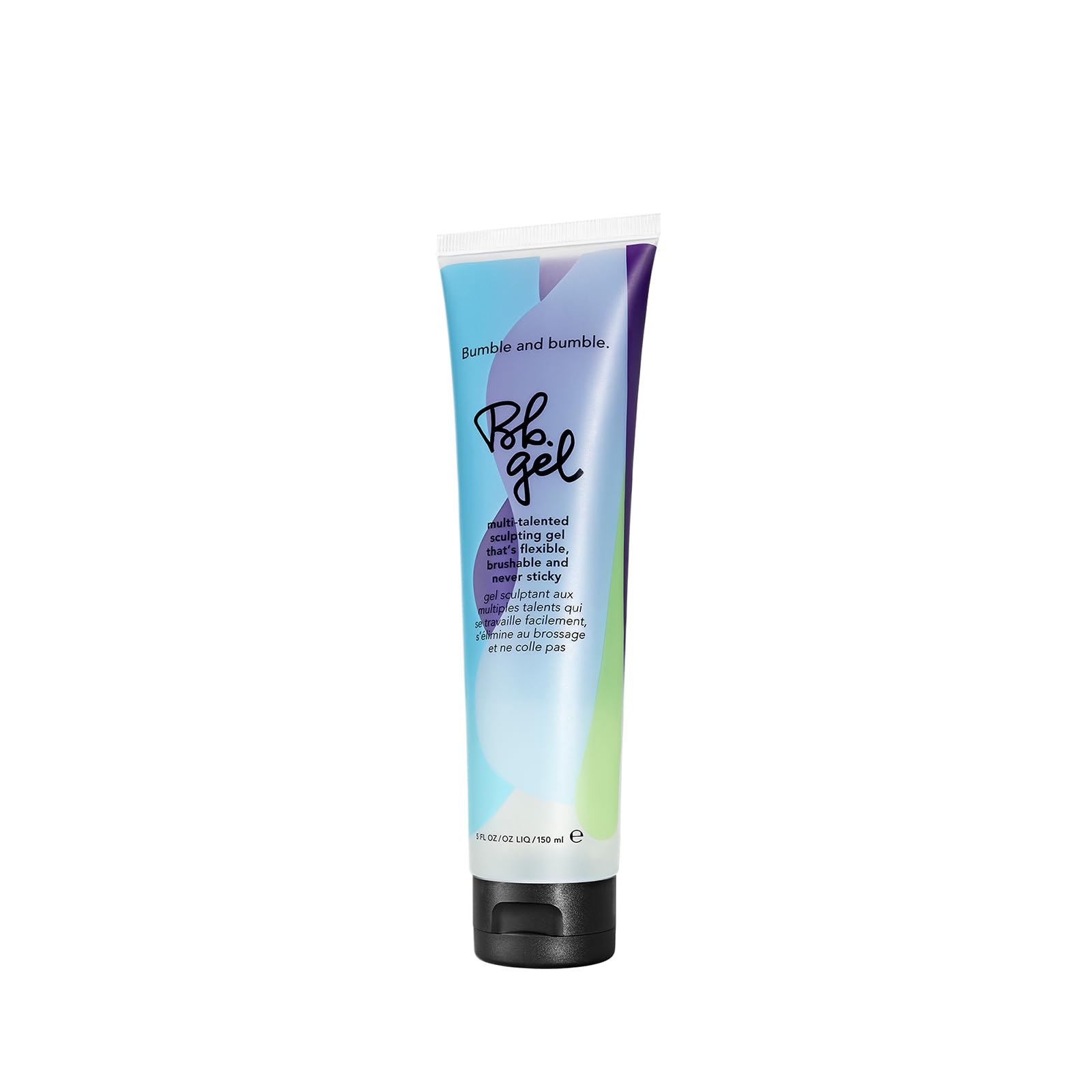 Bumble and bumble Sculpting Gel bottle closeup showing high hold and shine