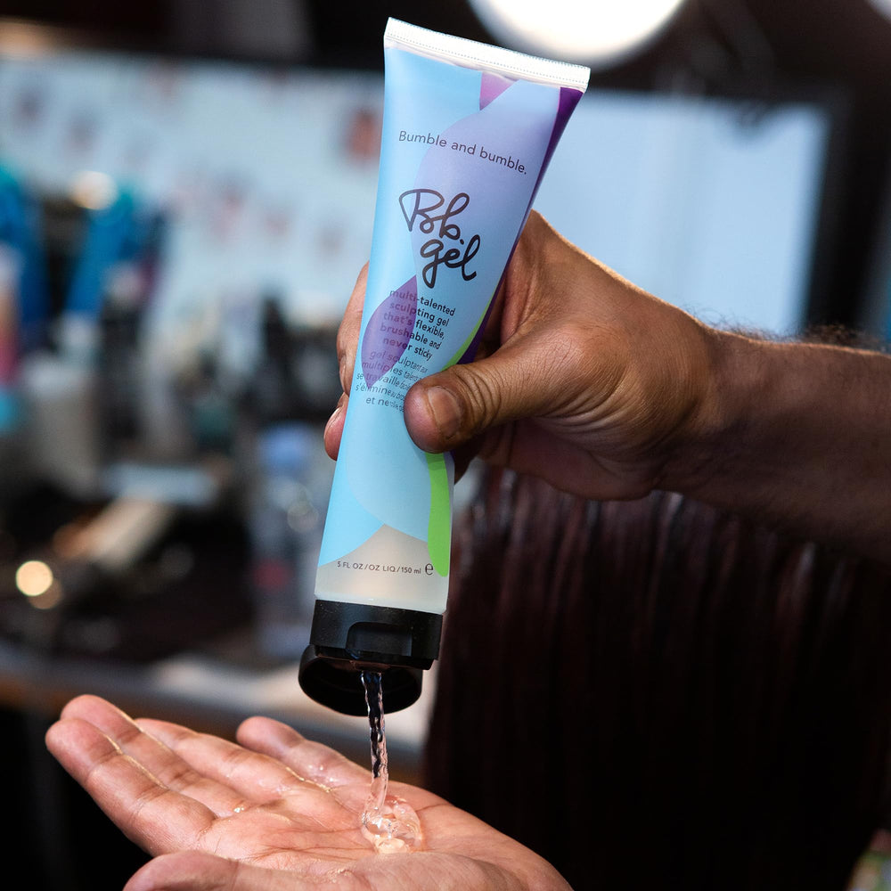 Bumble and bumble Sculpting Gel on a styling brush for brushable results