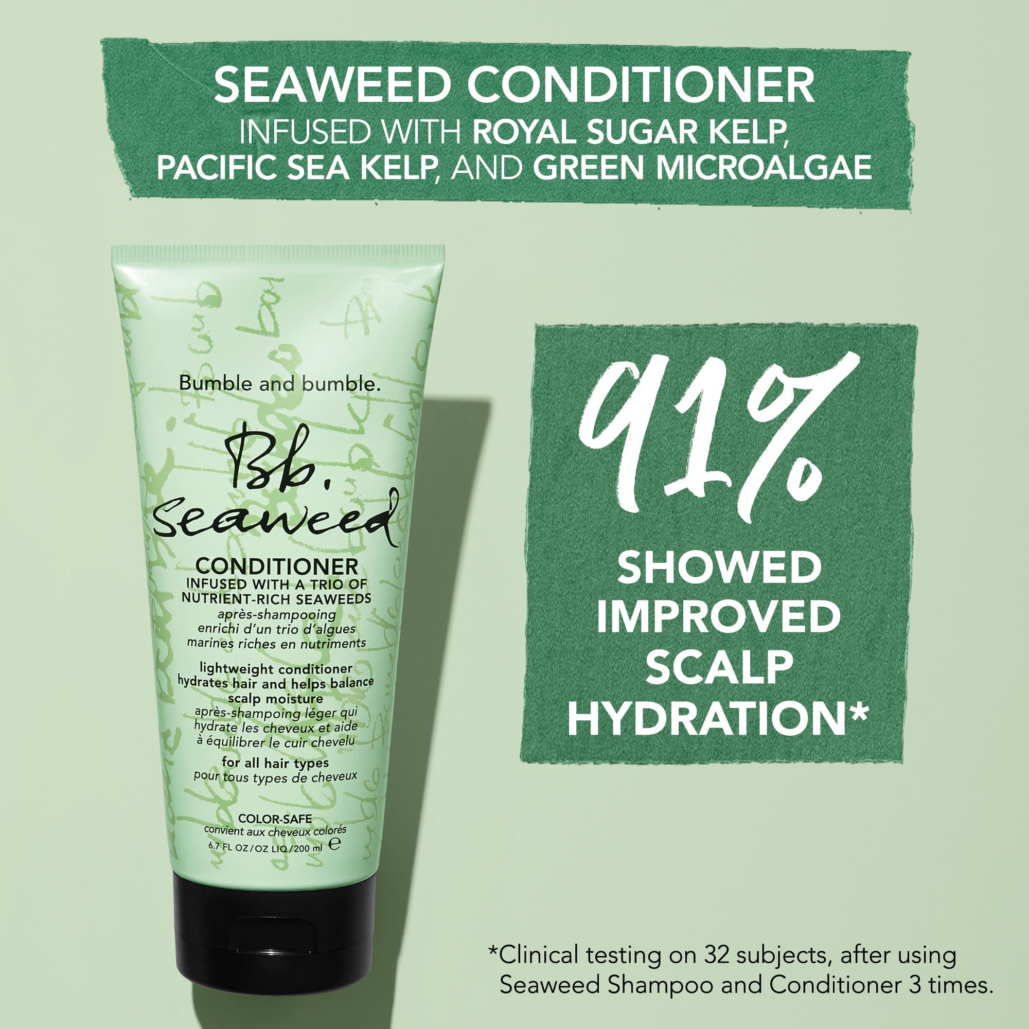 Cap detail on Bumble and bumble Seaweed Hydrating Conditioner emphasizes premium packaging.