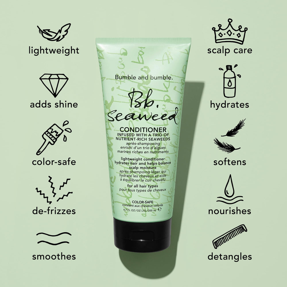 Hands glide through balanced scalp moisture after using Bumble and bumble conditioner.