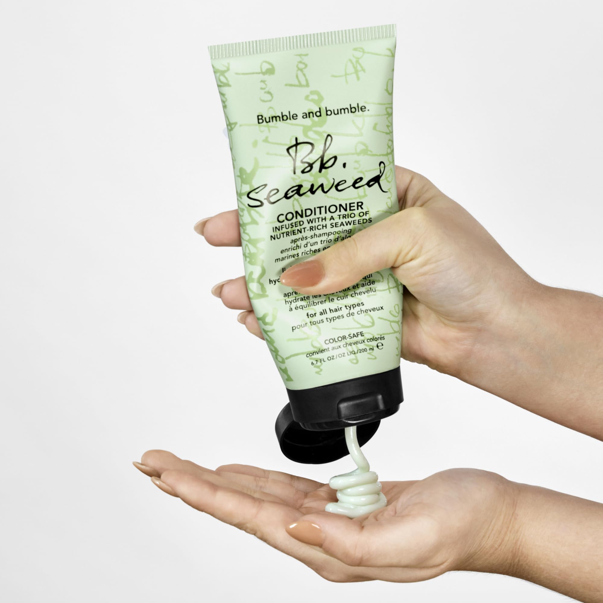 Dispense pump visible with Seaweed Hydrating Conditioner for easy, controlled application.