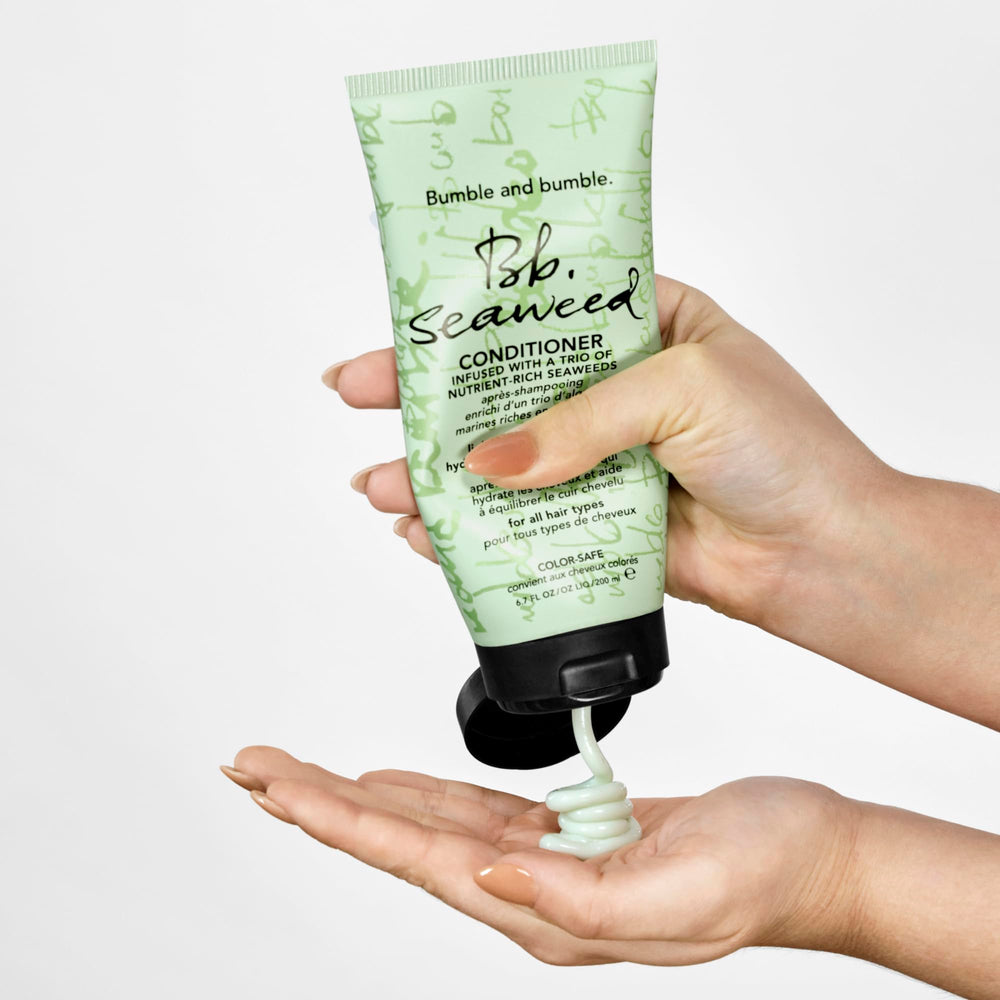 Dispense pump visible with Seaweed Hydrating Conditioner for easy, controlled application.