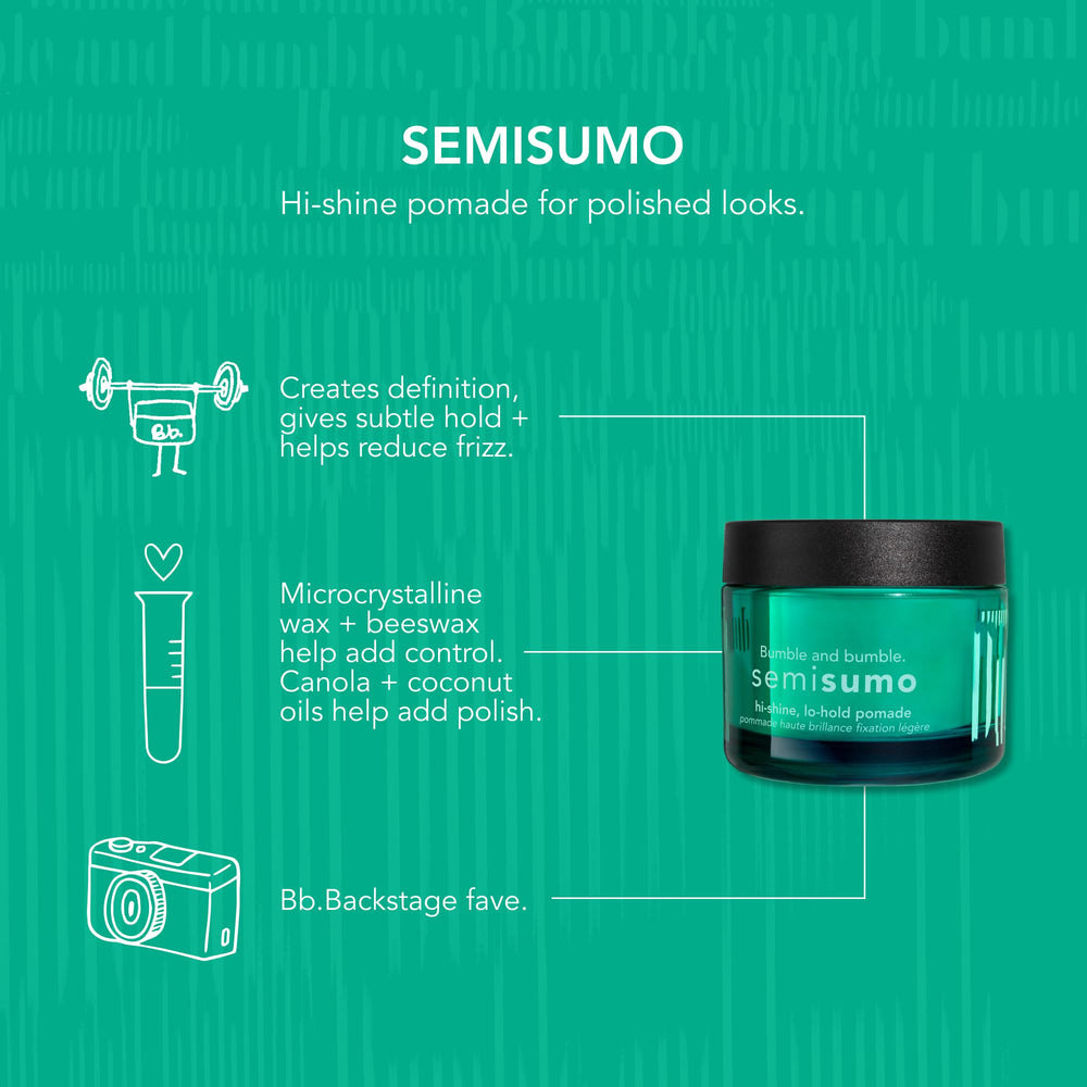 Waves defined with Semisumo Hi-Shine Pomade for controlled texture.