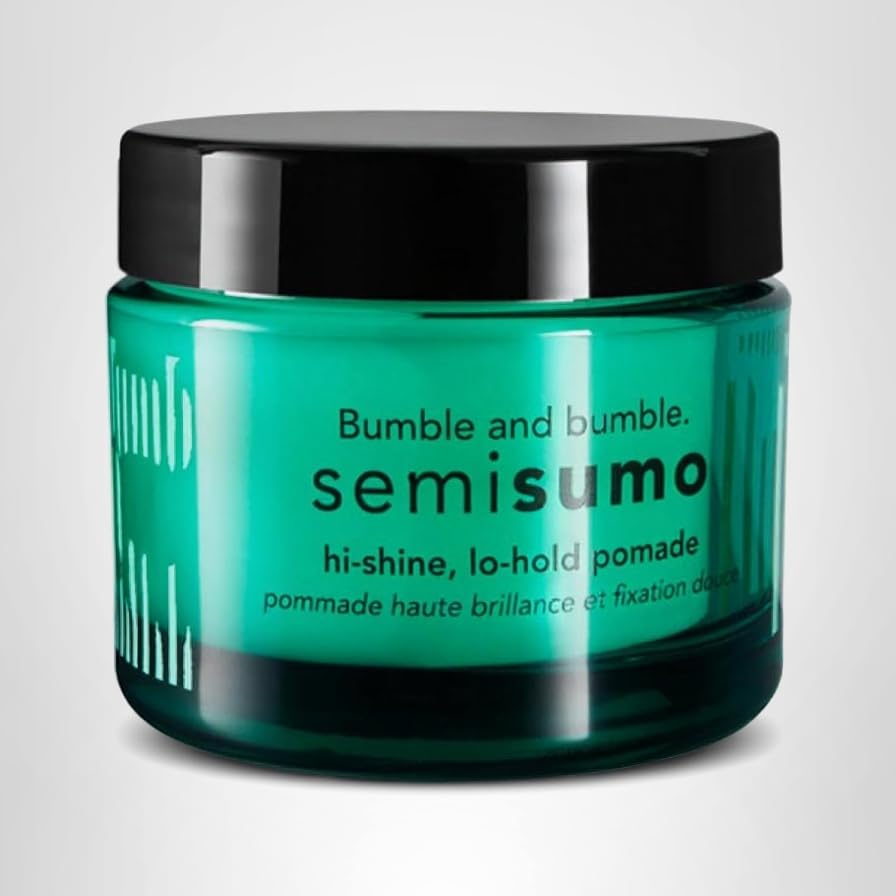 Premium packaging of Bumble and bumble Semisumo Hi-Shine Pomade on display.