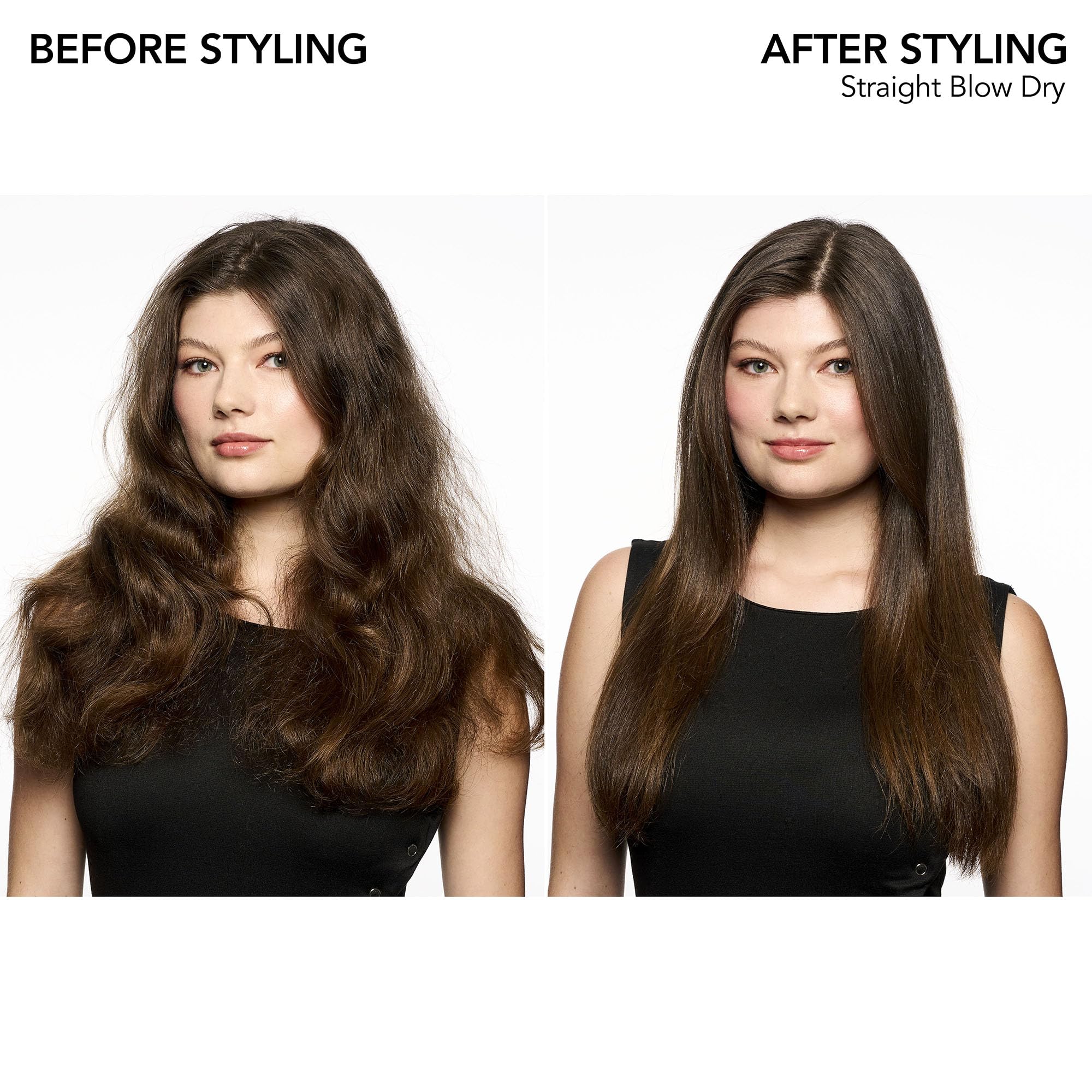 Bumble and bumble Straight Blow Dry Cream dispenser demonstrates easy application for quick, controlled styling.
