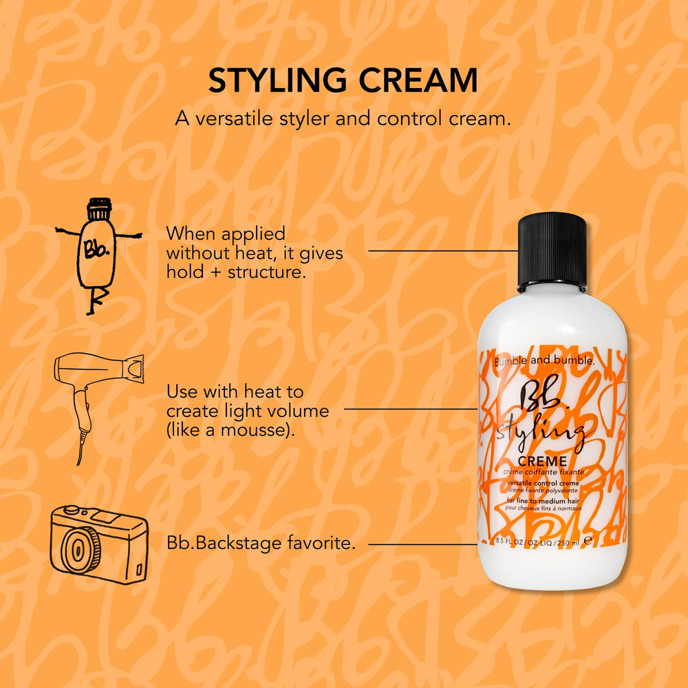 Curl-friendly finish with Bumble and bumble Styling Cream for enhanced bounce.
