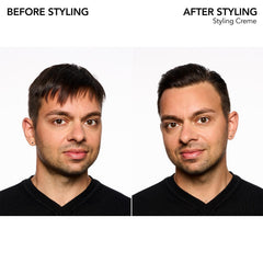 Applying Bumble and bumble Styling Cream for lift and control on hair.