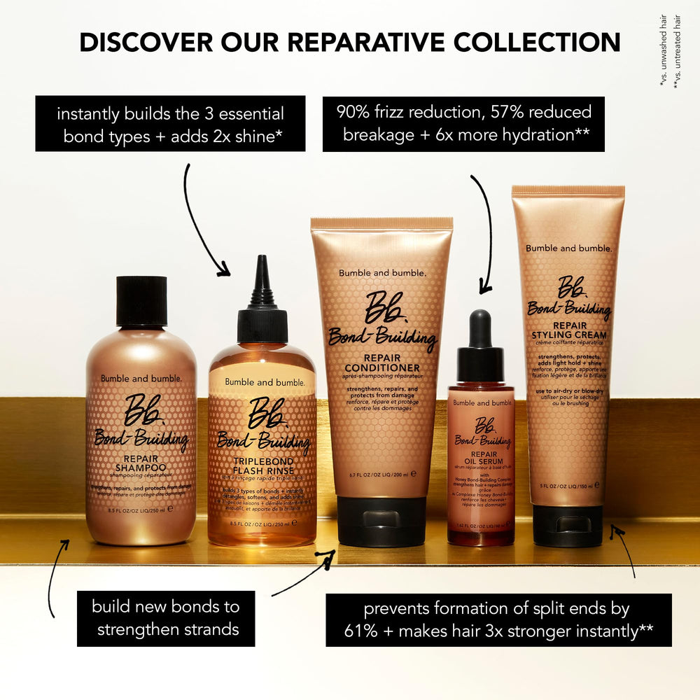 Bumble and bumble styling cream beside hair strands for everyday styling.