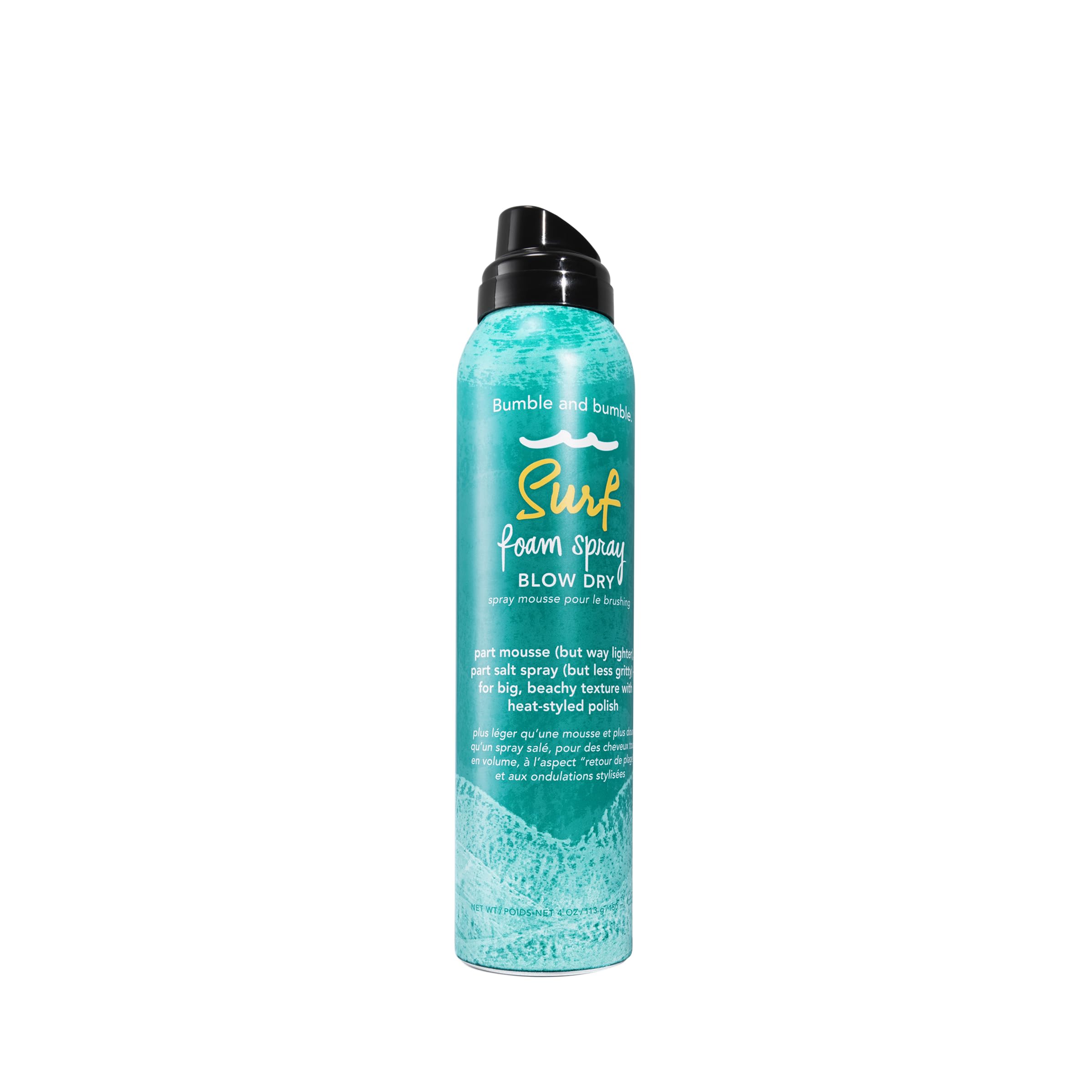 Bumble and bumble Surf Foam Spray bottle pour for even distribution and beachy texture