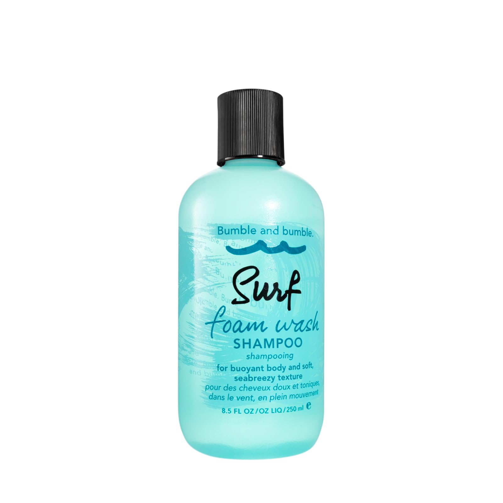 Bumble and bumble Surf Foam Wash bottle showing lightweight texture benefits