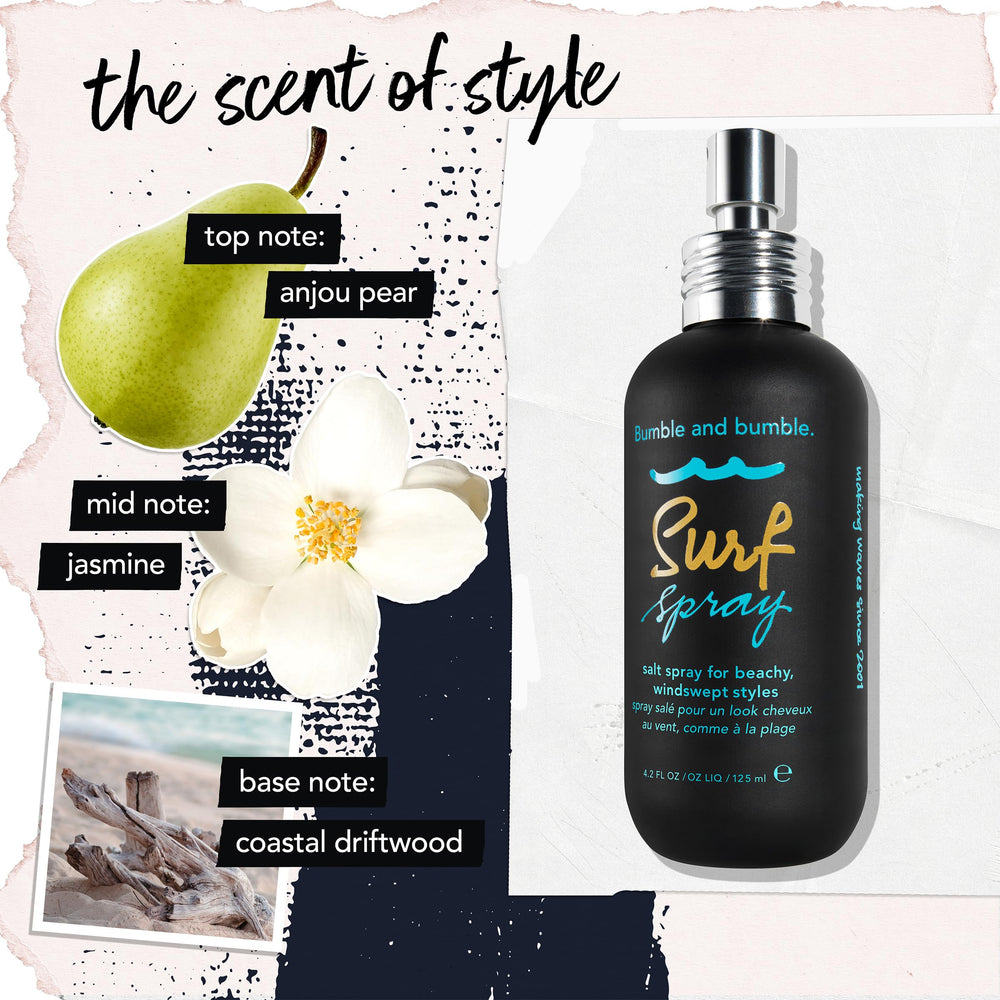 Bumble and bumble Surf Sea Salt Spray: fragancia marina suave para sentir frescura durante el peinado.