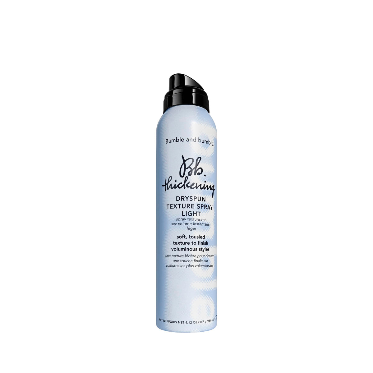 Bumble and bumble Thickening Dryspun Texture Spray Light bottle shows soft texture and light hold