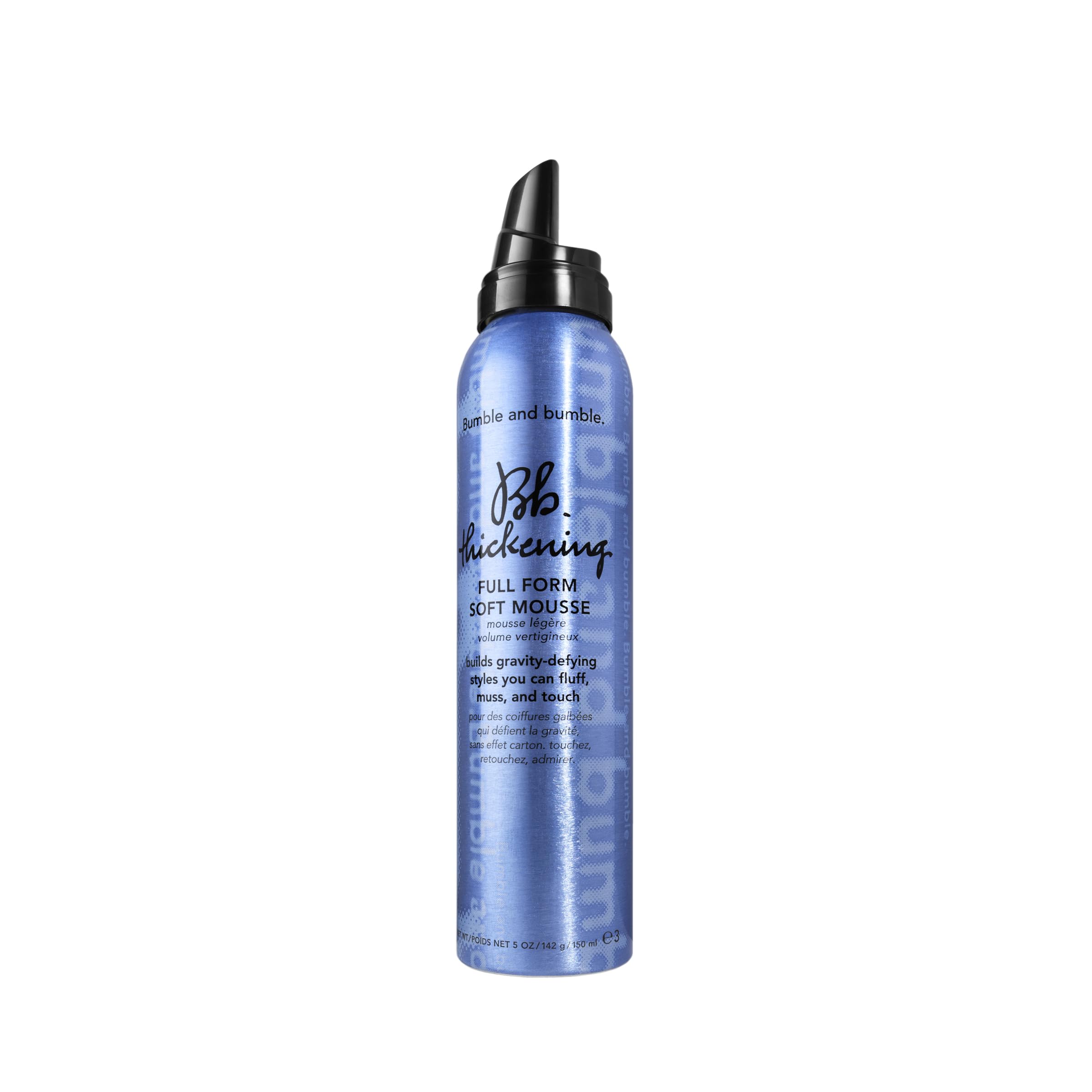 Bumble and bumble Thickening Full Form Soft Mousse bottle showcasing lightweight volume for fine hair