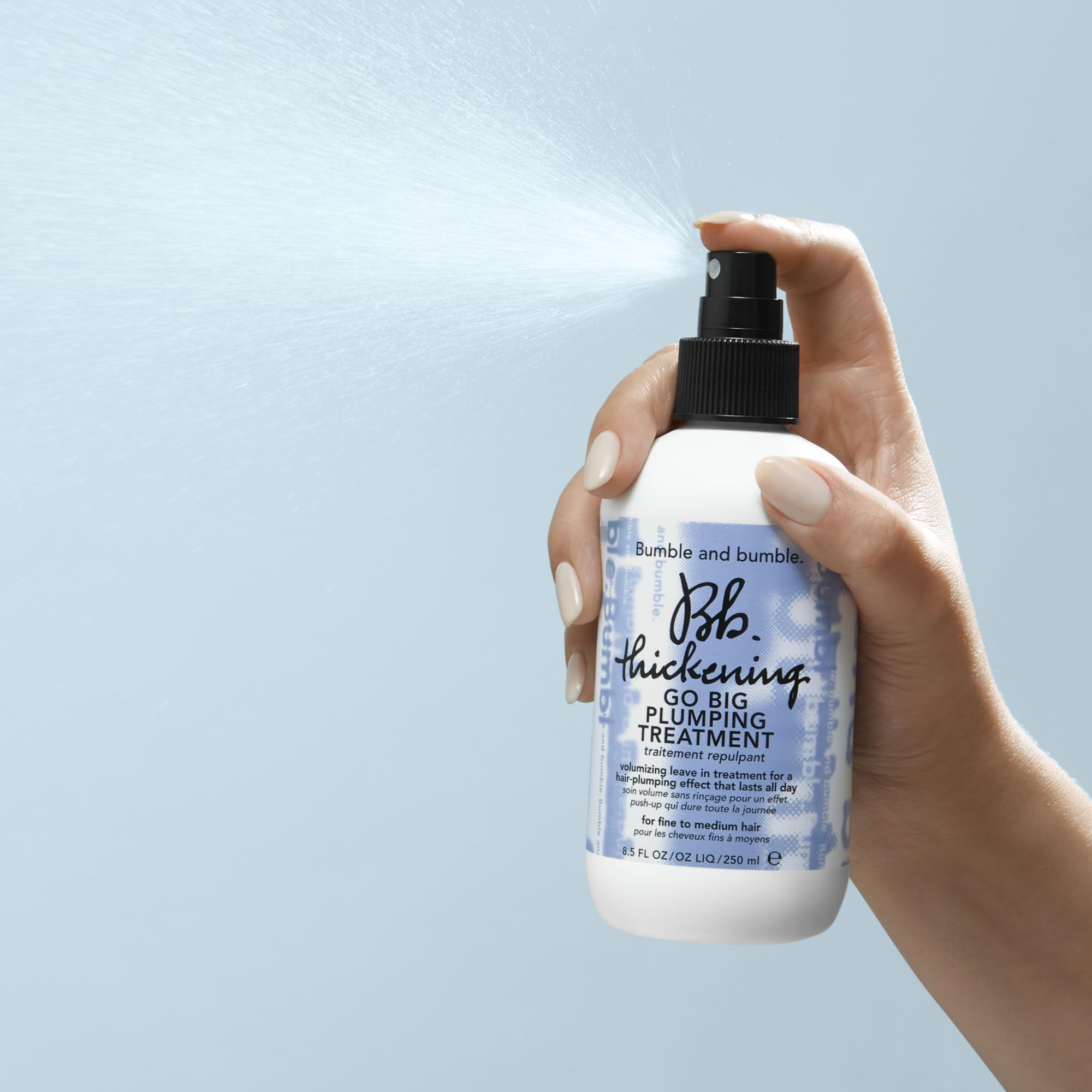 Bumble and bumble Thickening Go Big wheat proteins boost body in the formula.