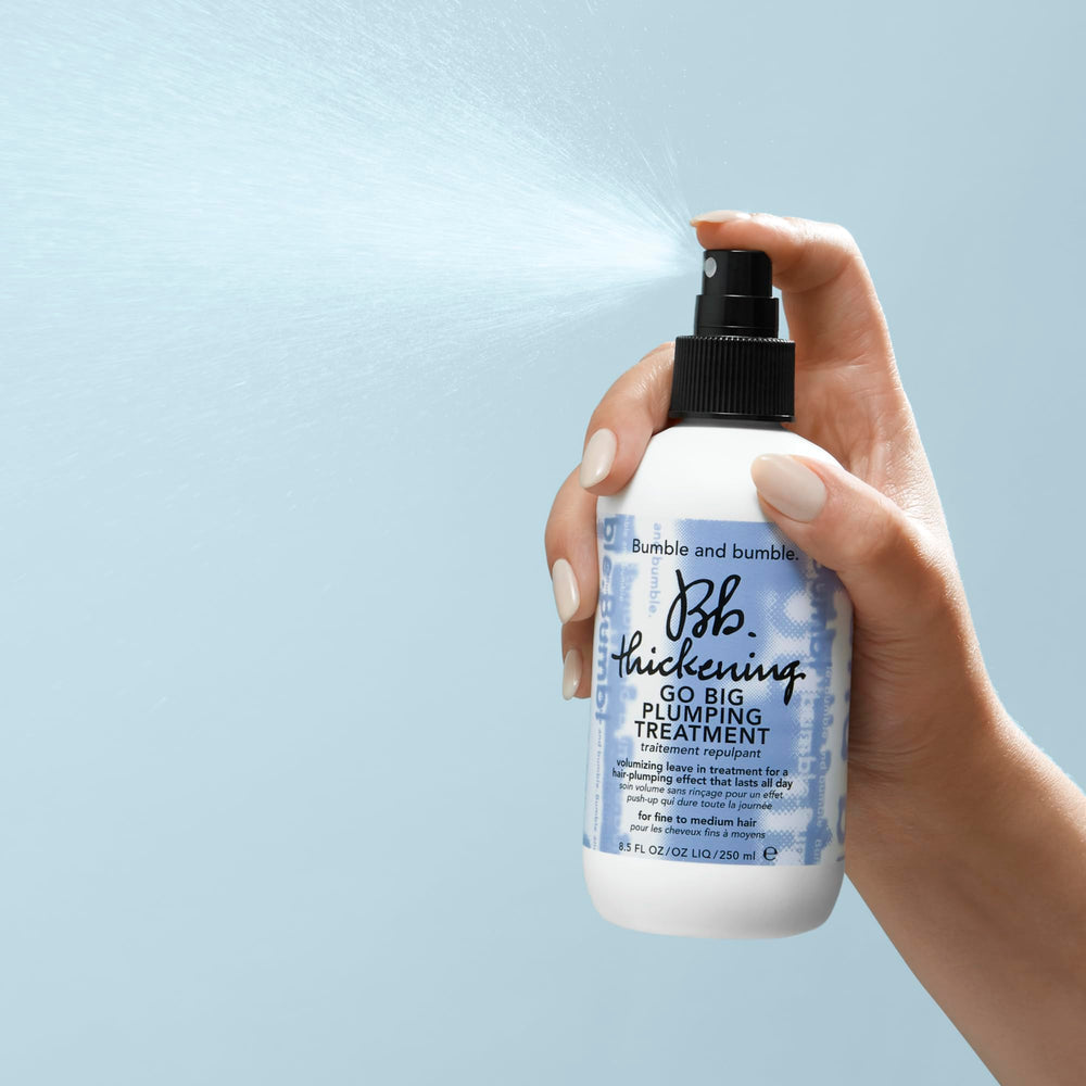 Bumble and bumble Thickening Go Big wheat proteins boost body in the formula.