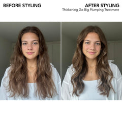 Bumble and bumble Thickening Go Big spray action delivering instant lift.