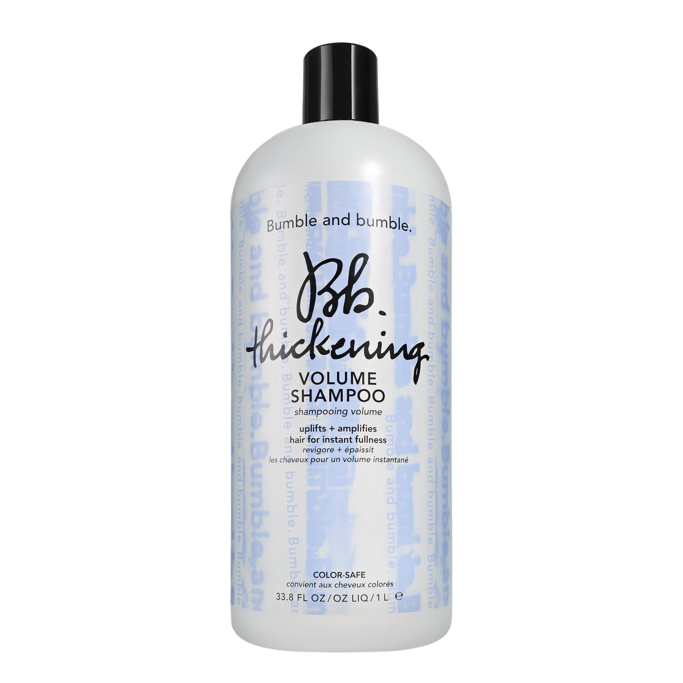 Bumble and bumble Thickening Volume Shampoo bottle front shows instant fullness potential.