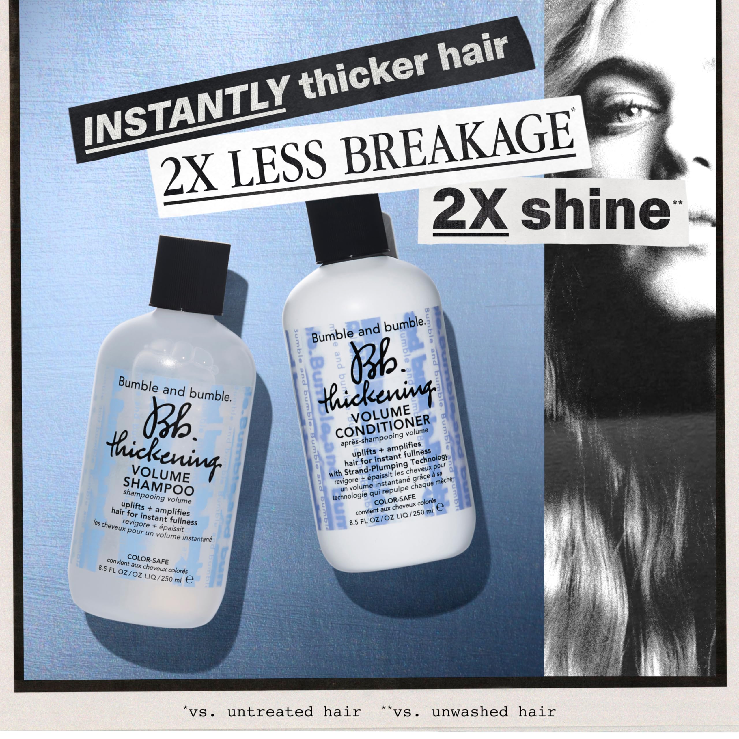 Bumble and bumble Thickening Volume Shampoo, ideal para cabello fino, realza volumen sin peso.