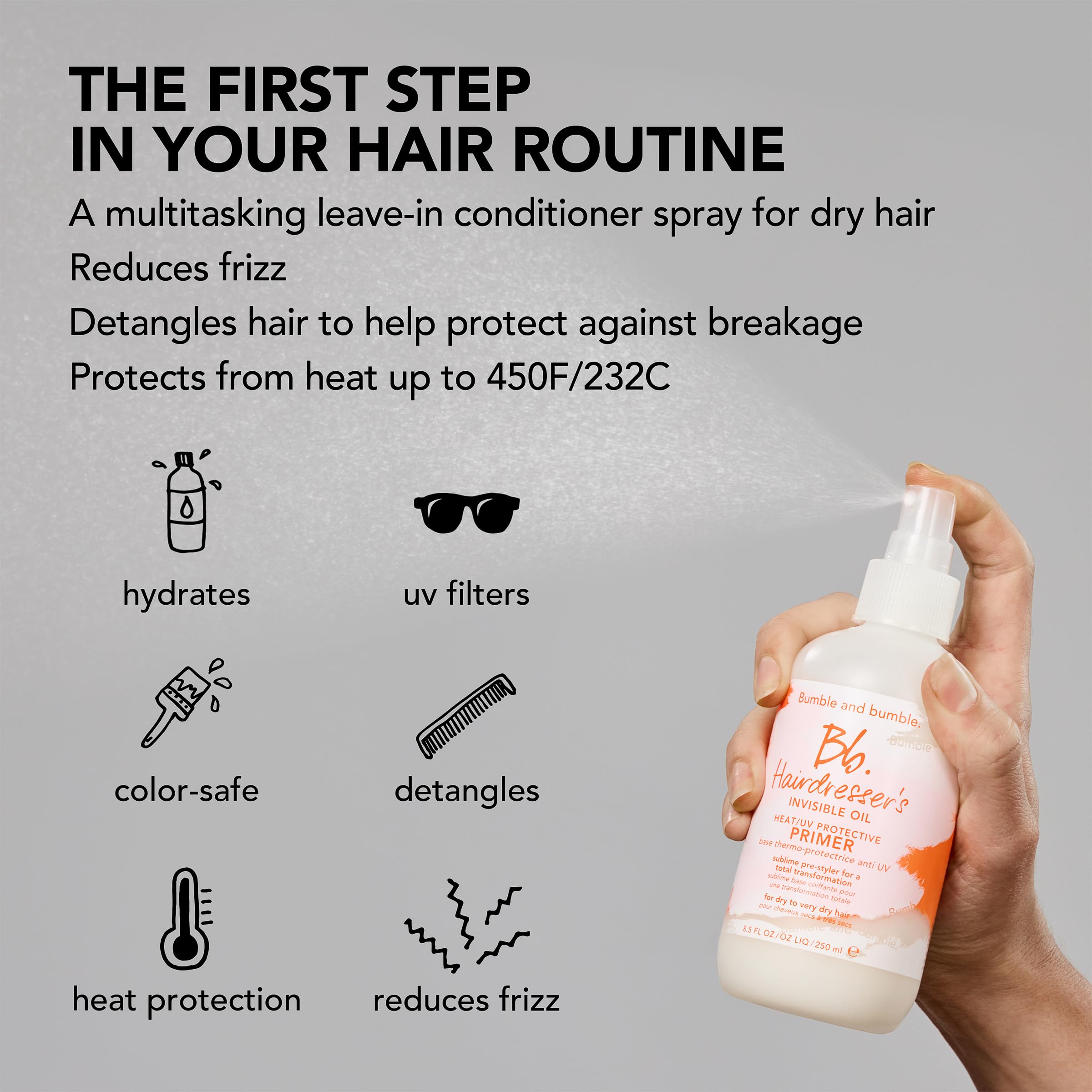 Bumble and bumble Aceite Invisible es adecuado para cabello liso y rizado.
