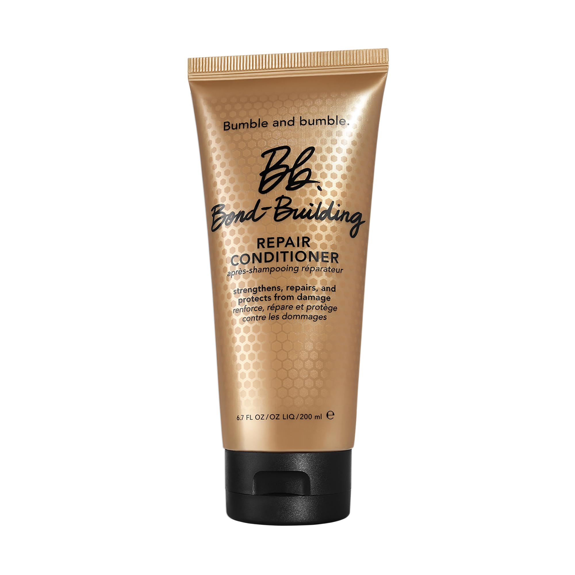 Bumble and bumble Bond-Building Hair Repair Conditioner bottle promotes stronger strands.