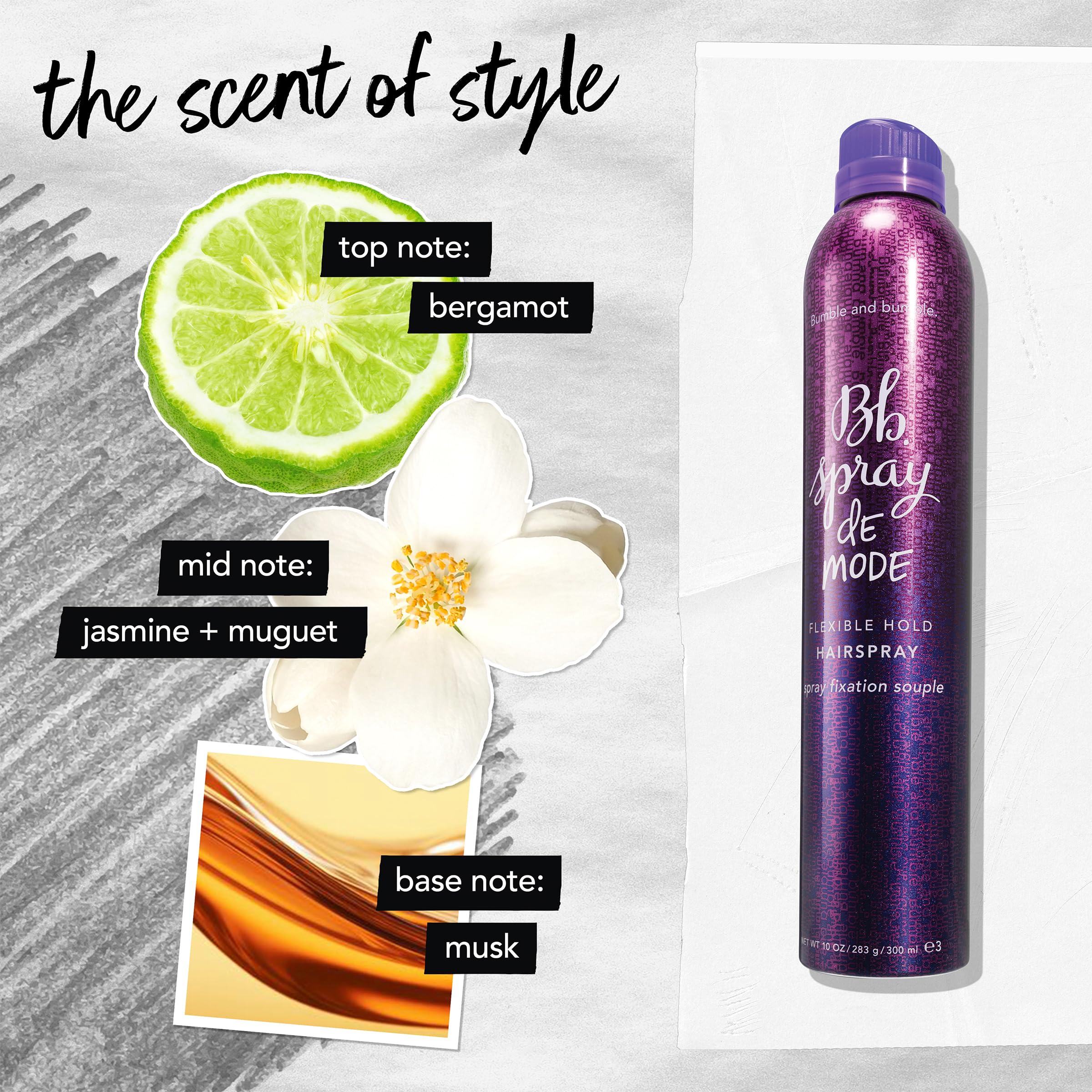 Pelo liso con spray de mode de Bumble and bumble, acabado ligero y flexible