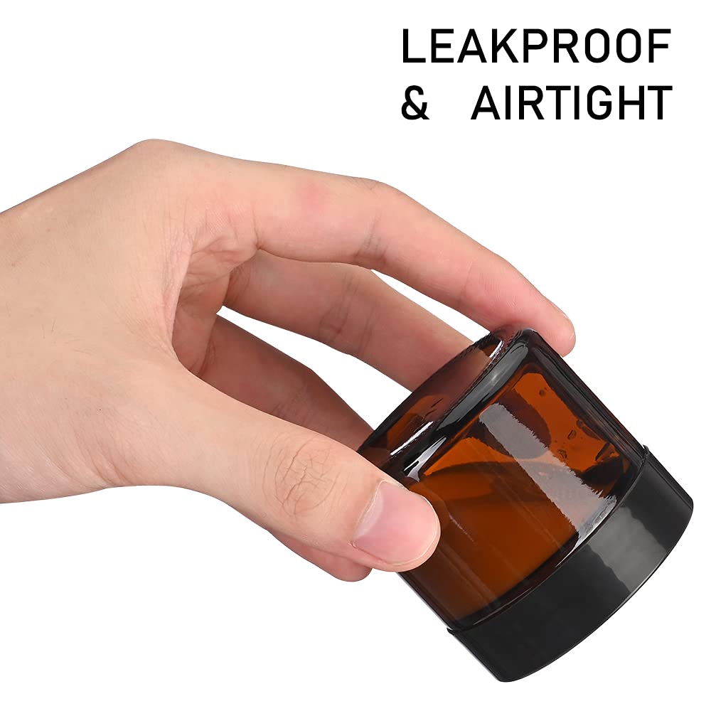 Bumobum amber glass jar closeup showing sturdy, UV-protected container