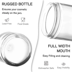 Bumobum clear glass jars with black lids in a 3-pack for storage