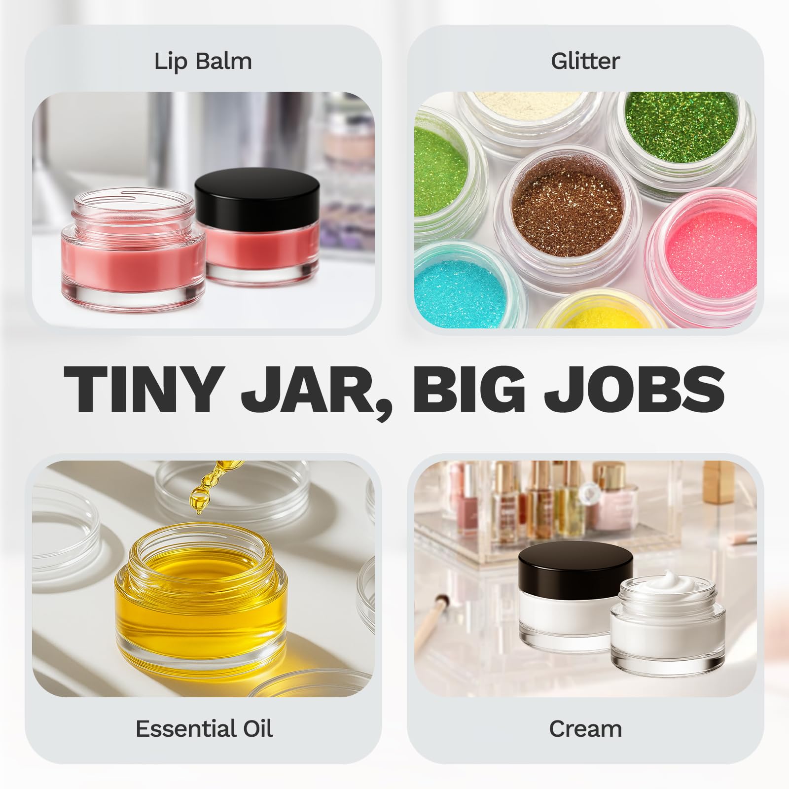 Bumobum dishwasher-safe jars offer easy cleaning after DIY beauty projects.