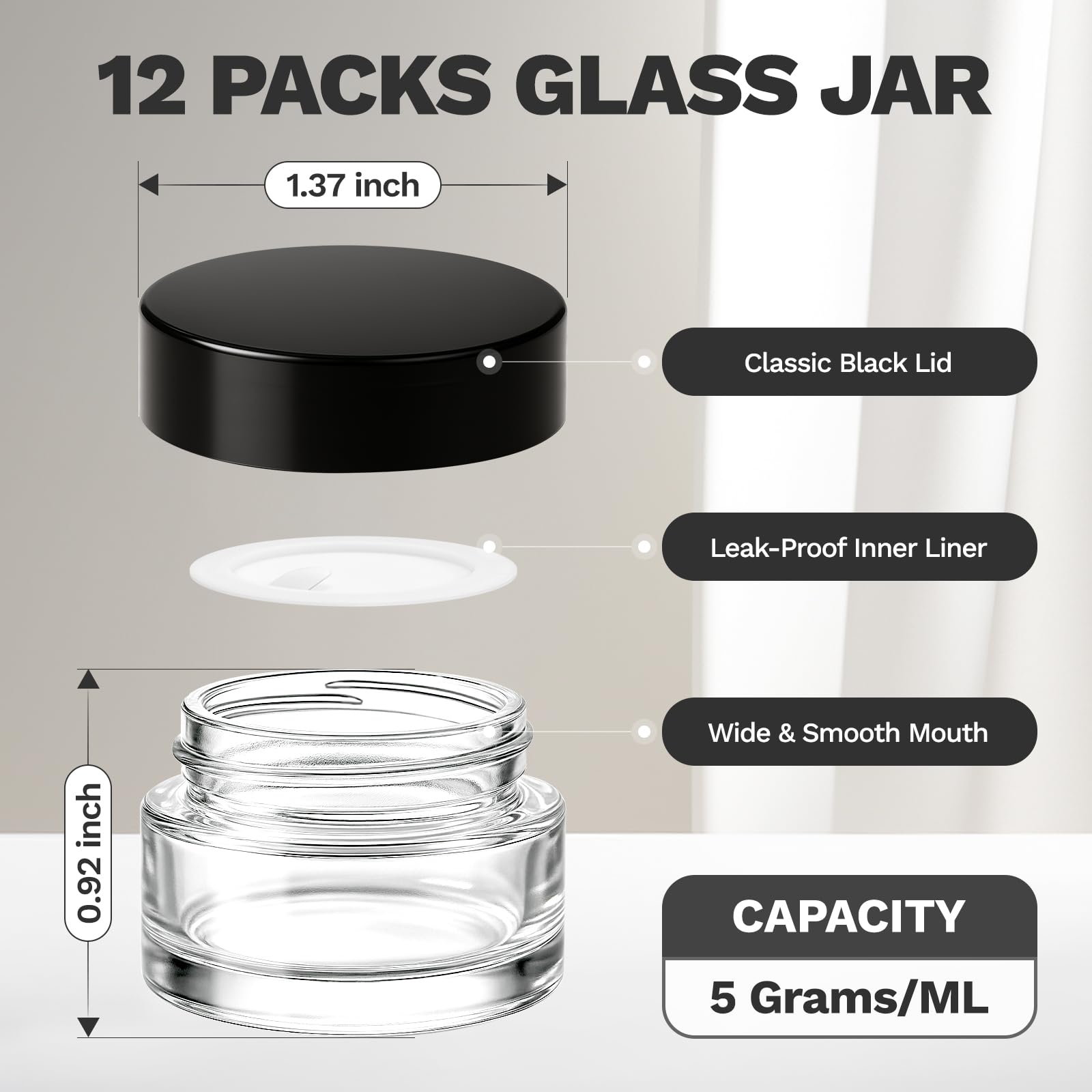 Bumobum travel-friendly 5g glass jars emphasizing durability for on-the-go use.