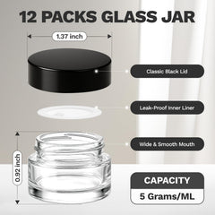 Bumobum travel-friendly 5g glass jars emphasizing durability for on-the-go use.
