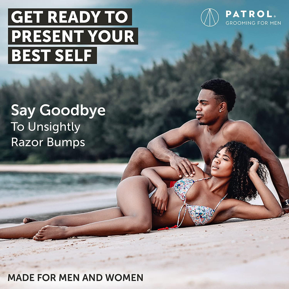 Bump Patrol Barbershop-size bottle on shelf for professional-quality aftercare.