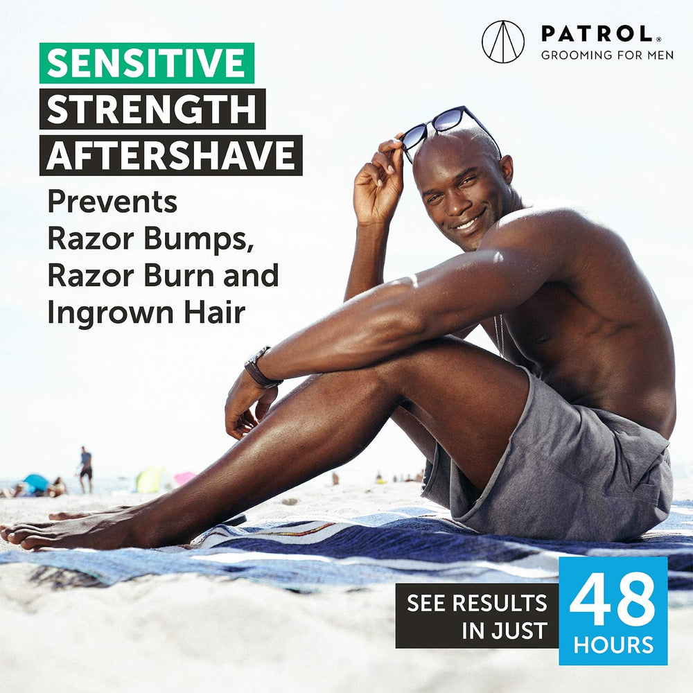 Beard area treatment with Bump Patrol serum on skin