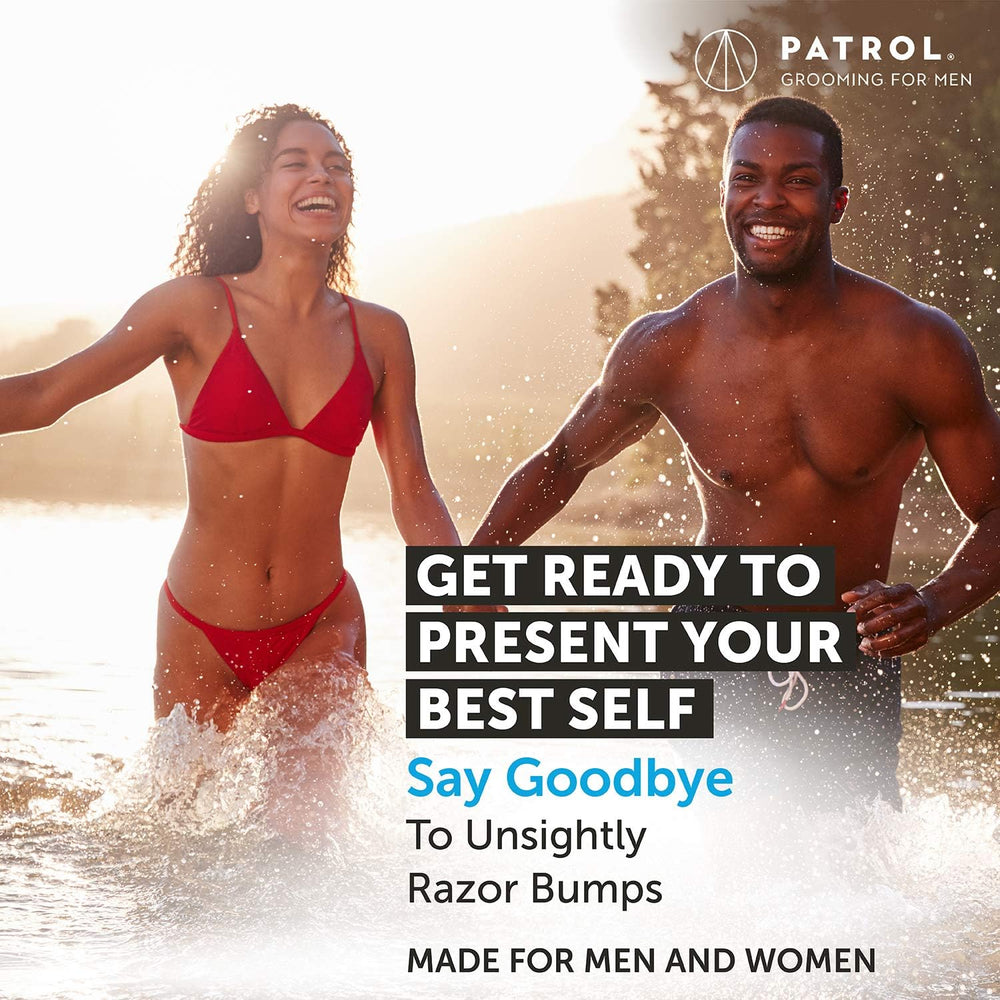 Leg and bikini line care featuring Bump Patrol aftershave treatment