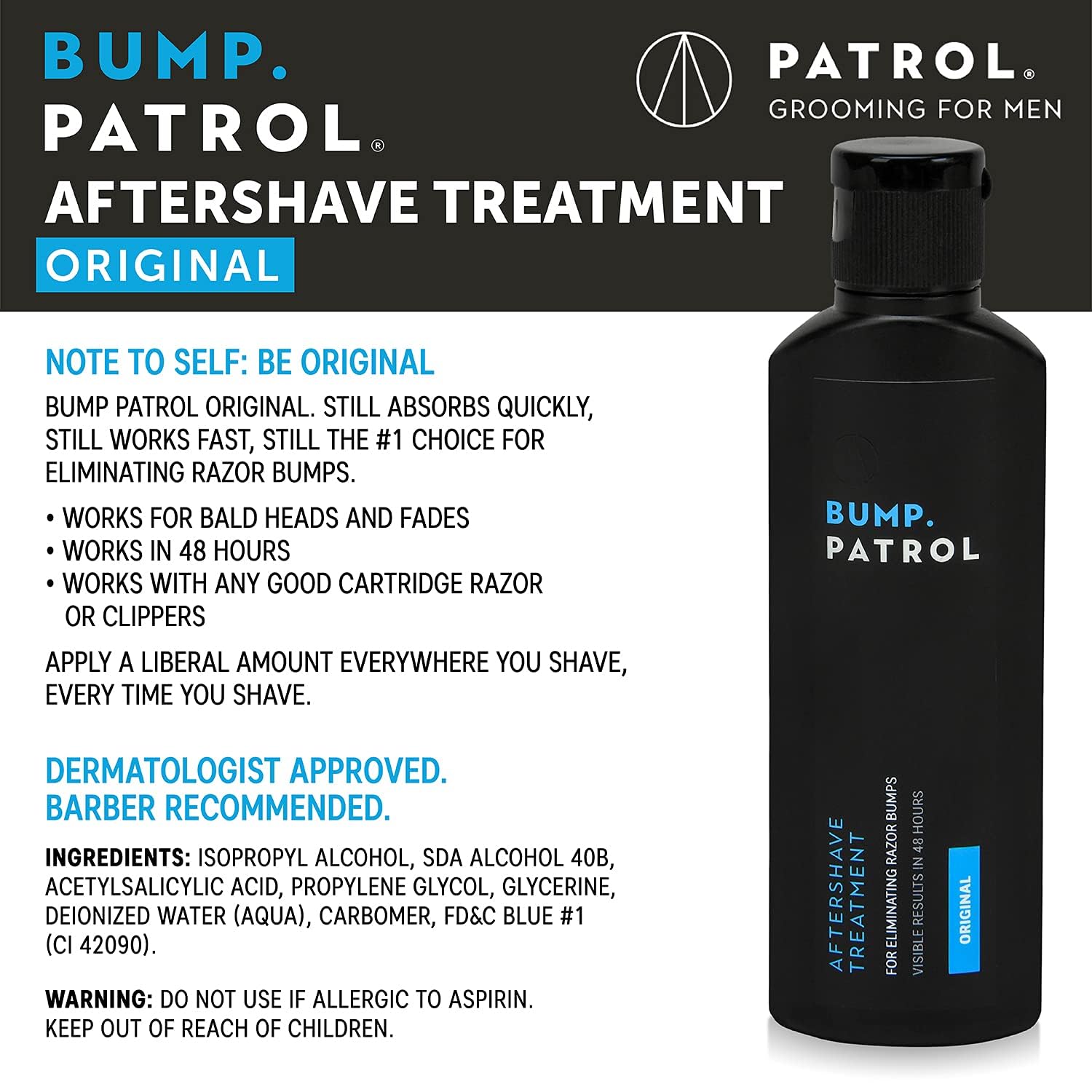 Bump Patrol Original Formula Aftershave Serum pump-top in action for easy dispensing.
