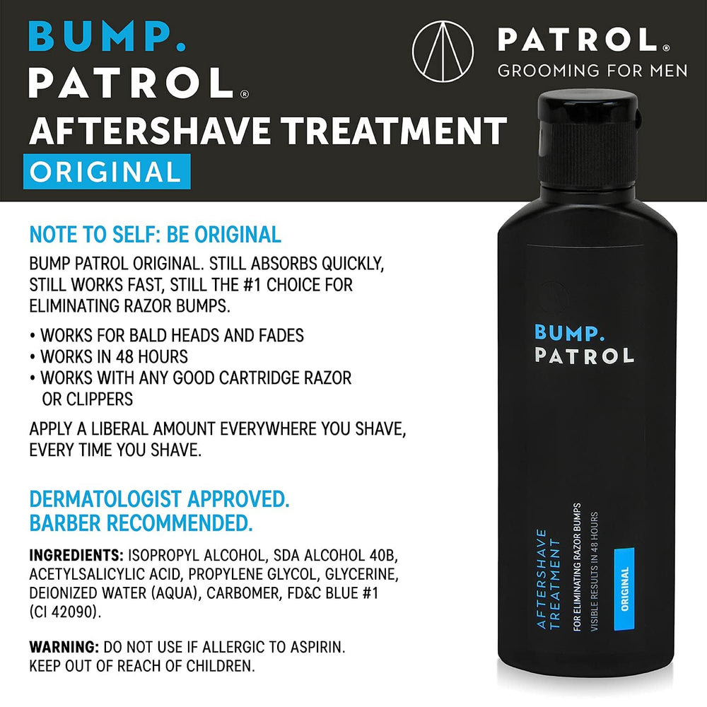 Bump Patrol Original Formula Aftershave Serum pump-top in action for easy dispensing.