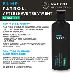 Bump Patrol serum being applied to skin showing quick-absorbing texture