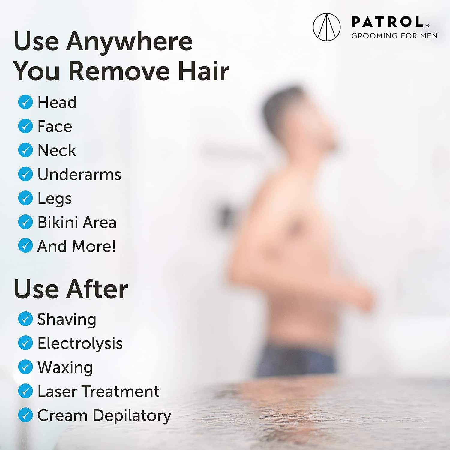 Bump Patrol Serum pump-dispense action demonstrating fast absorption after shaving.