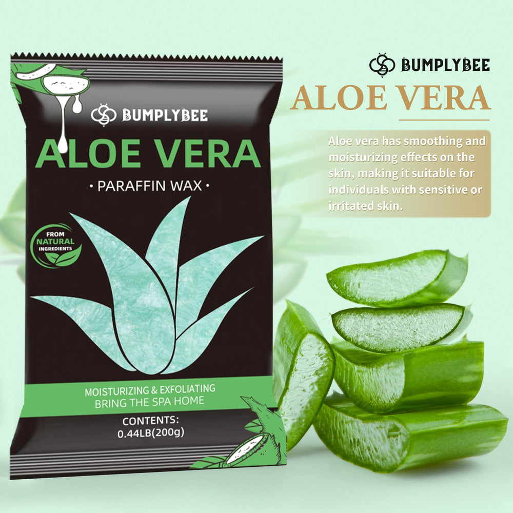 BUMPLYBEE aloe vera infused wax highlighting gentle hydration for sensitive skin