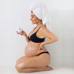 Bumpology Bump Butter texture closeup showcases creamy consistency for quick absorption.