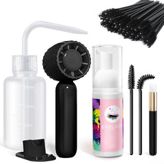 Buqikma kit champú para pestañas, limpieza suave para extensiones y pestañas naturales