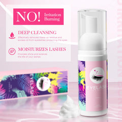 Buqikma lash cleanser foam on lashes for deep cleansing of extensions