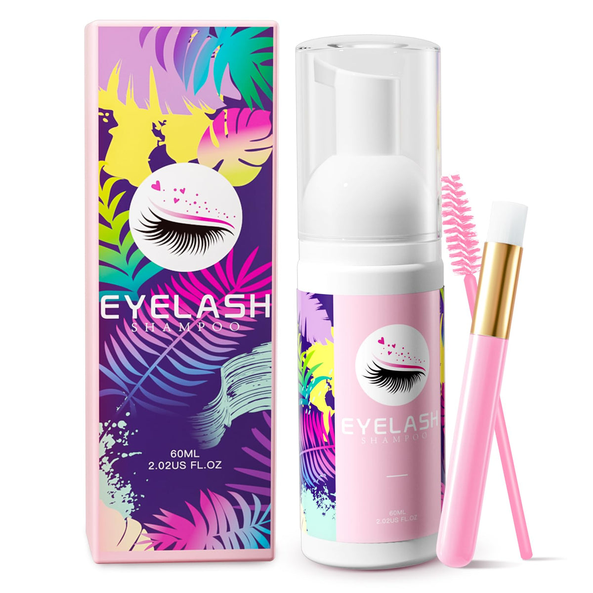 Buqikma lash shampoo bottle pouring gentle cleanser for lash extensions