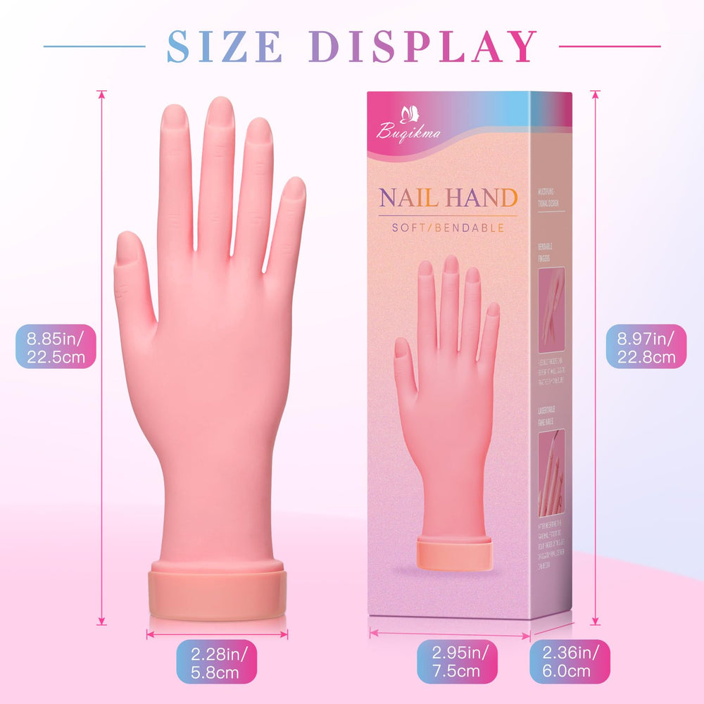 Buqikma mannequin hand with bendable fingers for precise nail art