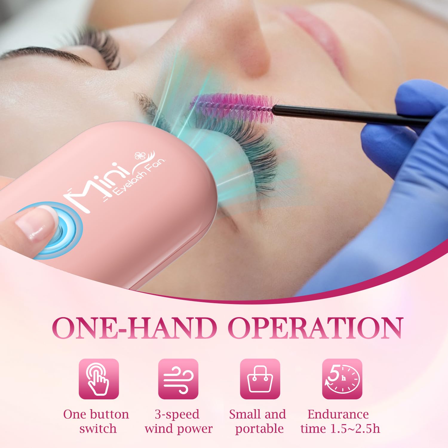 Buqikma lash fan shows 3-in-1 control modes for flexible care.
