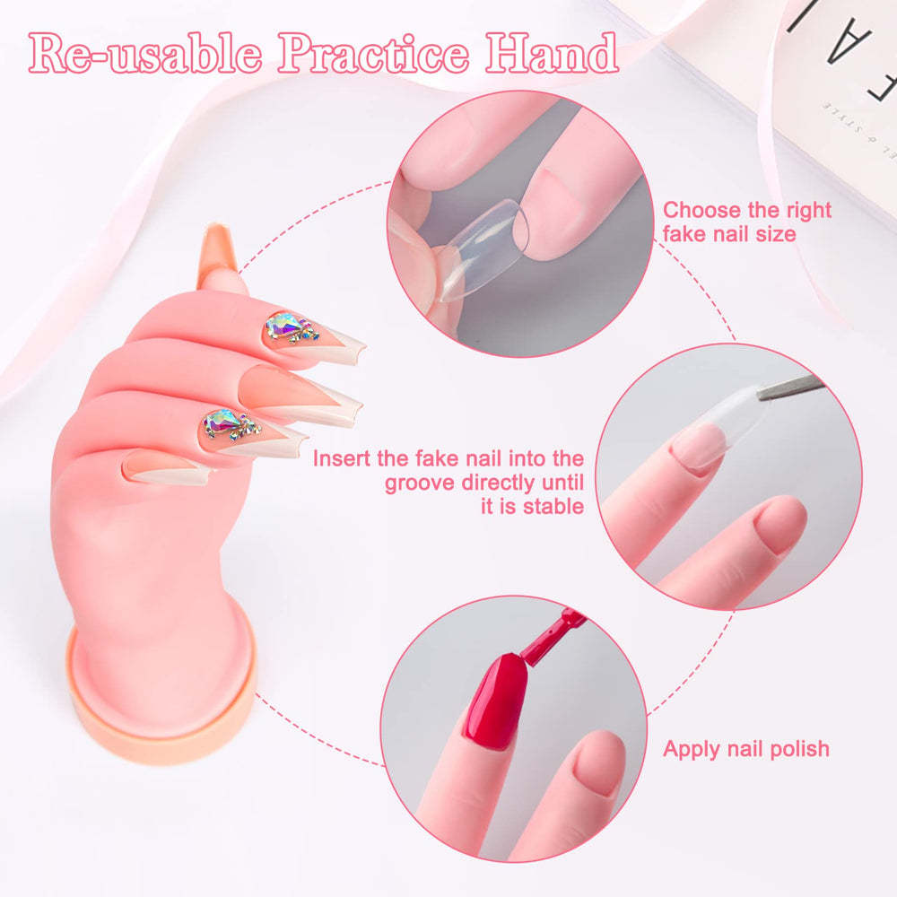 Buqikma nail practice hand 22-8 cm mirrors real hand size