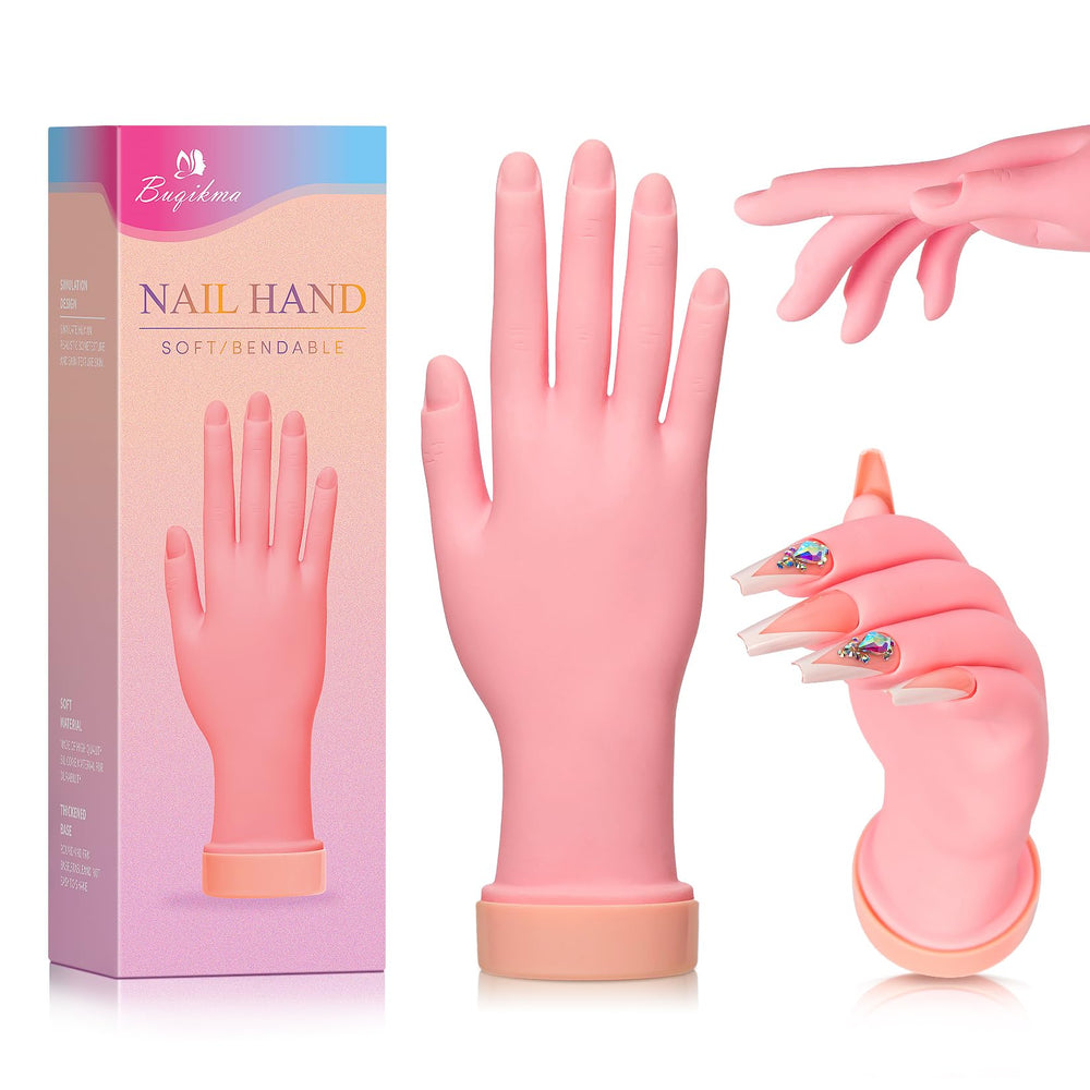 Buqikma nail practice hand in soft plastic for lifelike training
